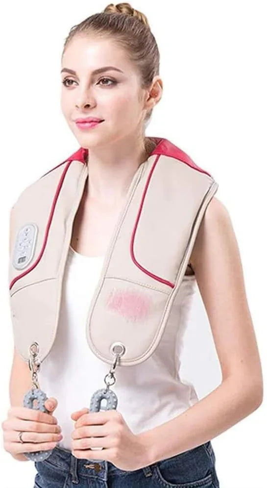 Heated neck massager, acupressure neck and shoulder massager pillow, portable electric back massager