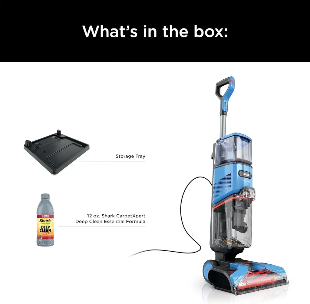 Shark CarpetXpert EX201 Carpet Cleaner, Cyan – Deep Cleaning with StainStriker, Perfect for Pets, Includes Spot & Stain Remover Tools