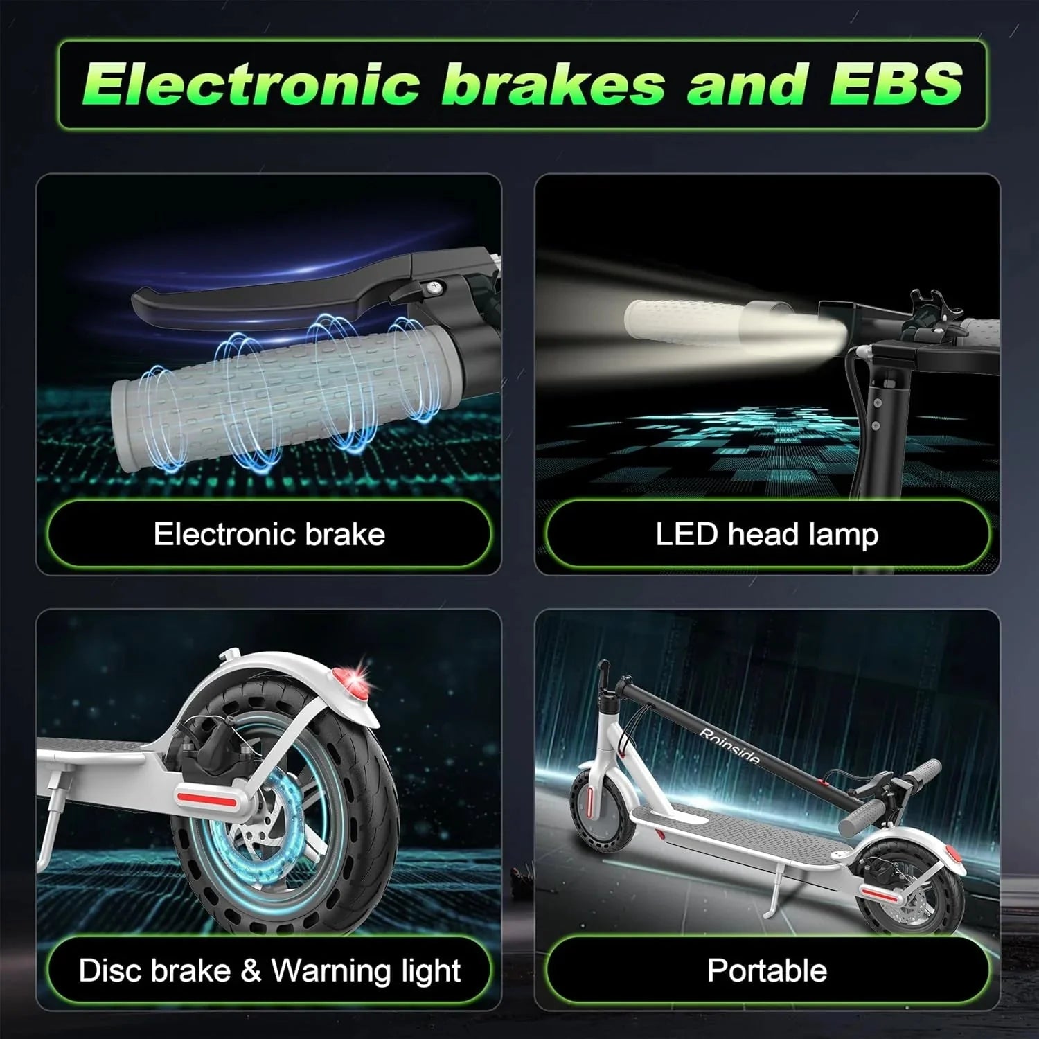 Electric Scooter - 8.5 Solid Tires, 350W Motor, Up to 19 MPH and 21-23 Miles Long-Range Portable Foldable Commuting Scooter for Adults with Double Braking System and App
