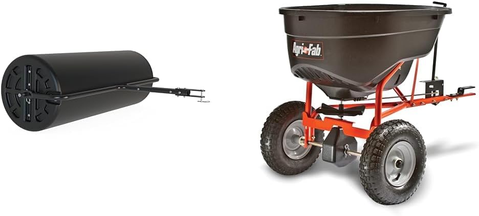 Agri-Fab 45-0604 18 x 48 Tow Behind Poly Lawn Roller 550 lbs Weight with Water, Poly Drum and Steel Frame, with Plug. Designed for Lawn and Garden Tractors