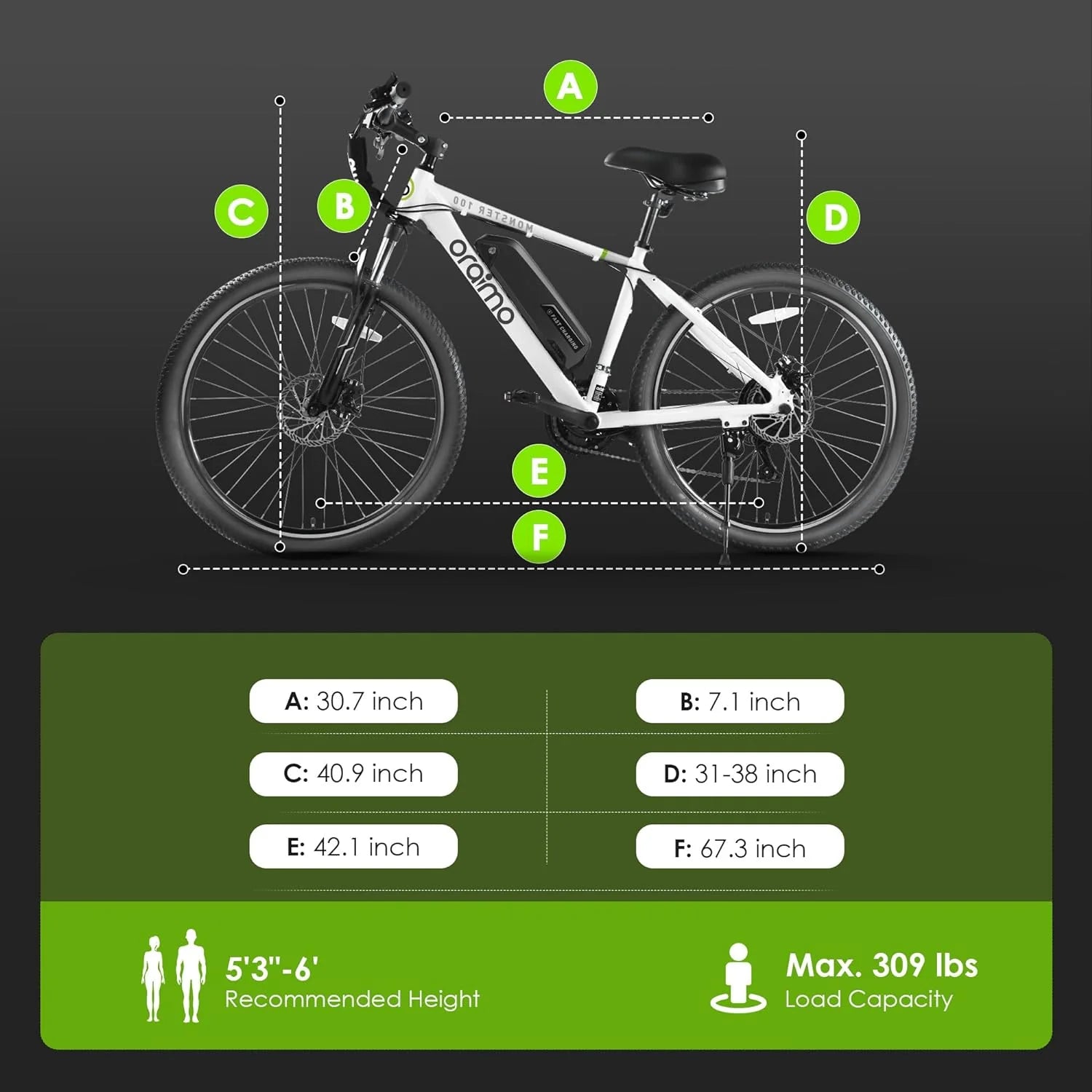 Adult Electric Bike, 350W BAFANG Motor (500W Peak), 4A 3H Fast Charging, 468Wh Li-Ion Battery, 21 Speed Gears, Air Saddle, 45 Miles 20 MPH 26 Mountain Bike Electric Bike, ANSI/CAN/UL2849 Compliant
