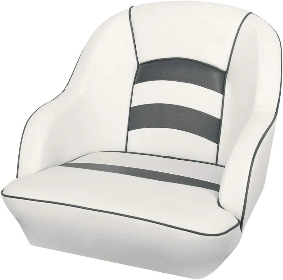 Bucket Pontoon Boat Seat (White/Blue)
