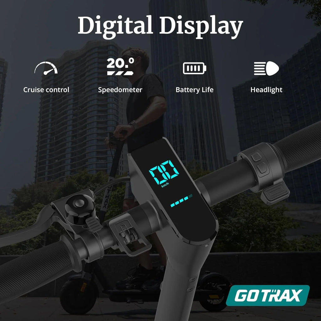 Adult Electric Scooter, 8.5 Inch Pneumatic Tires, Max Range 14/18 Miles, Max Speed 15.5/18 MPH, Powered by 300 Watt Motor, with Cruise Control Adult Folding Electric Scooter
