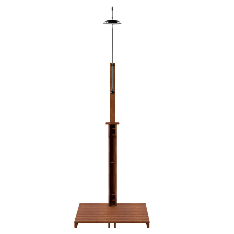 94.5 H Stainless Steel Freestanding Outdoor Shower and Duckboard