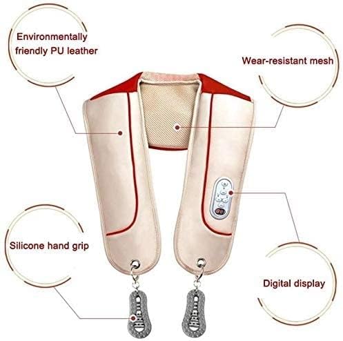 Heated neck massager, acupressure neck and shoulder massager pillow, portable electric back massager