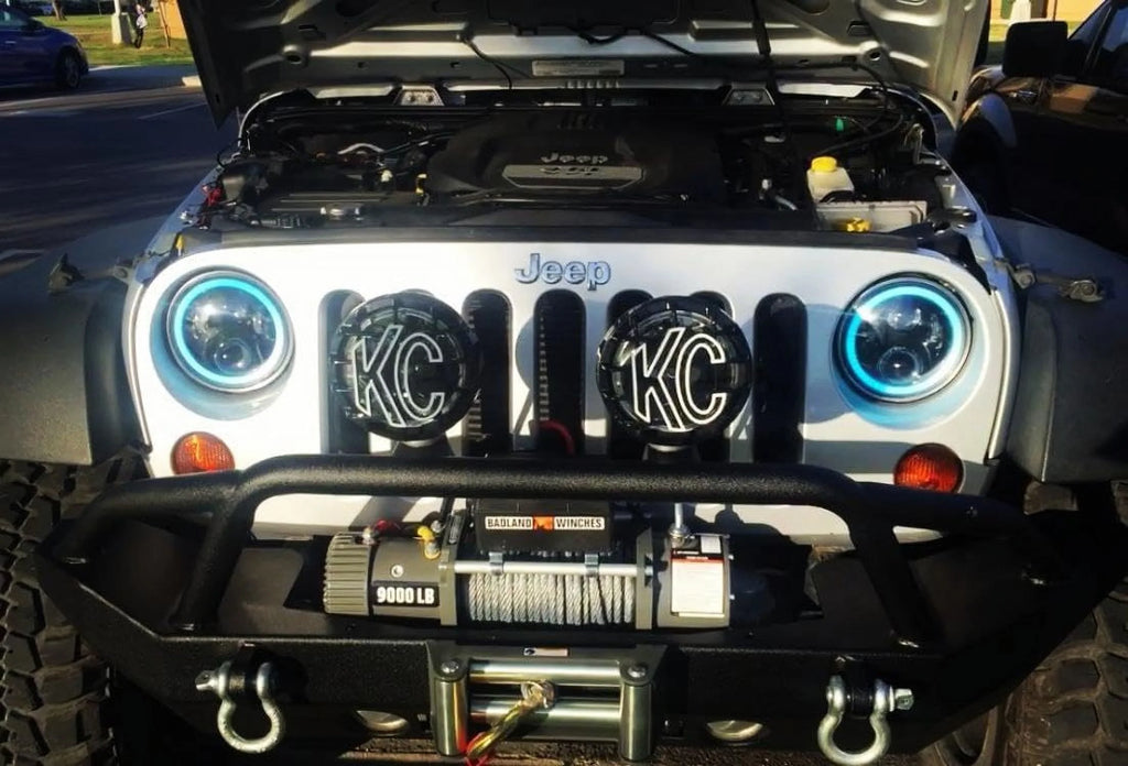 KC HiLiTES 651 Gravity G6 Daylighter Spot Light System & Stone Guards Armored-for-Offroading Bundle. CREE LED 40 Watt Focused Long Distance Beam Weatherproof Spotlight Pair, 2,300 Lumens
