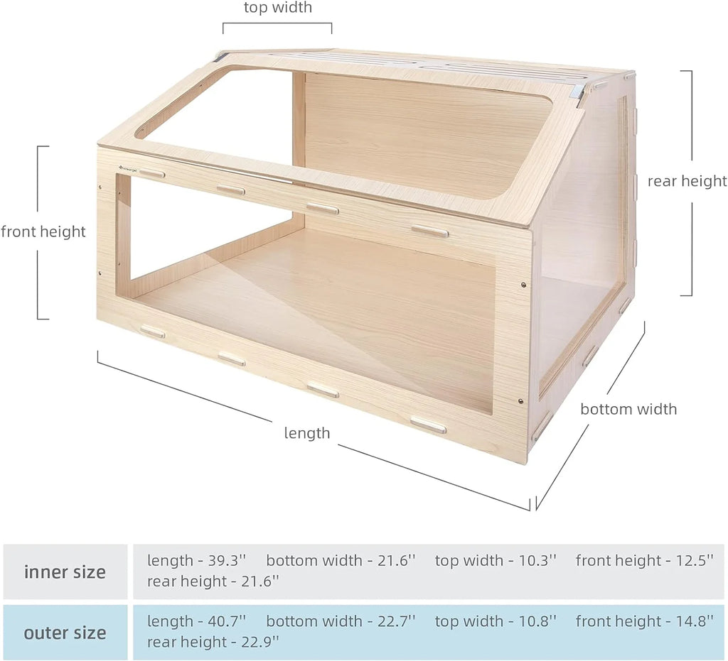 Hamster Cage W/Oblique Opening Cage Door - MDF Aspen Small Animal Cage for Syrian Hamsters Degus or Other Similar-Sized Pets (Medium - 40.7 x 22.7 x 22.9 inches, Burlywood)