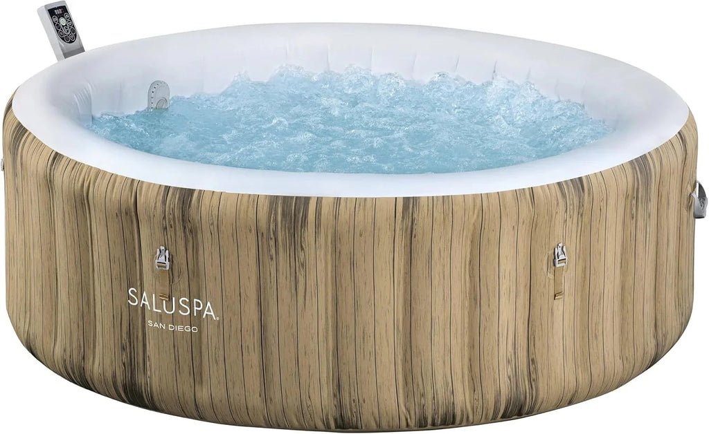 Inflatable Hot Tub Spa (71 x 26) | Portable Hot Tub with 2 Covers (1 Energy-Efficient Thermal Cover and 1 Standard Cover) | Fits Up to 2-4 Persons | Black