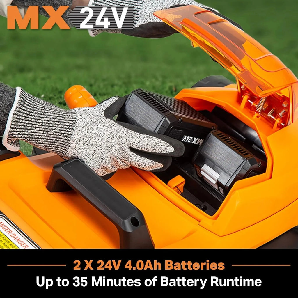 LawnMaster Cordless 13-Inch Lawn Mower 24V Max with 2X4.0Ah Battery and a Charger