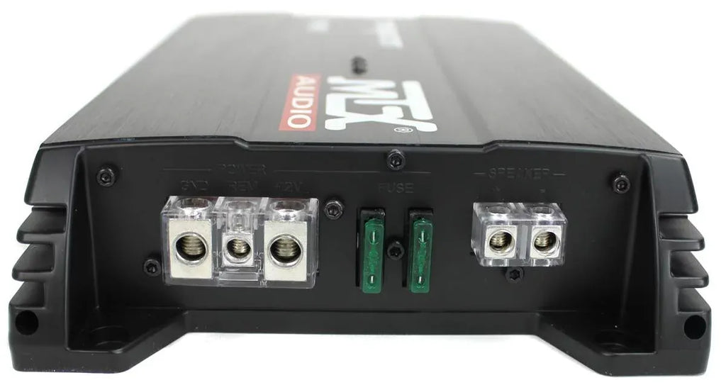 MTX 12 Dual Loaded Car Subwoofer w/Sub Box, Amplifier, & QPower Wiring Kit