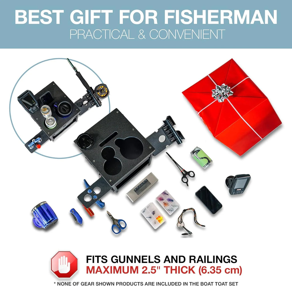Boat Accessories for Fishing - Fits Gunnels Up to 2.5 Thick Regular