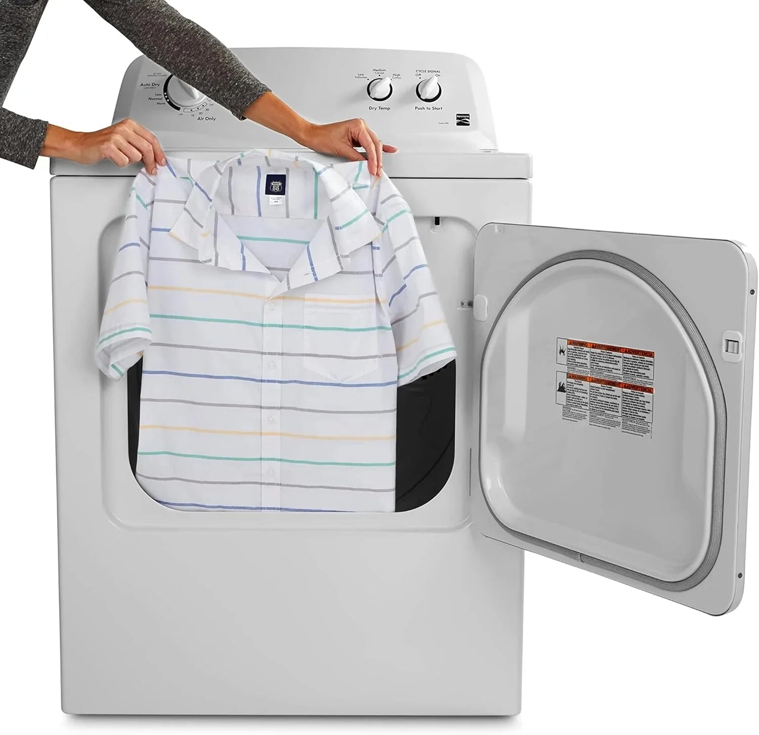 Kenmore 29′′ Front Load Electric Dryer with Wrinkle Guard and 7.0 Cubic Ft. Total Capacity, White