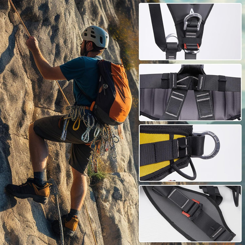 Full Body Climbing Harness Can Be Inverted Thicken Widen Protect Waist Safety Harness Tree Work Rock Climbing Mountaineering Rescuing Work at Height