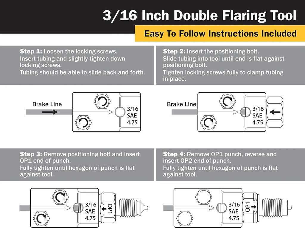 Professional Single, Double, and Bubble Flaring Tool Set, Black