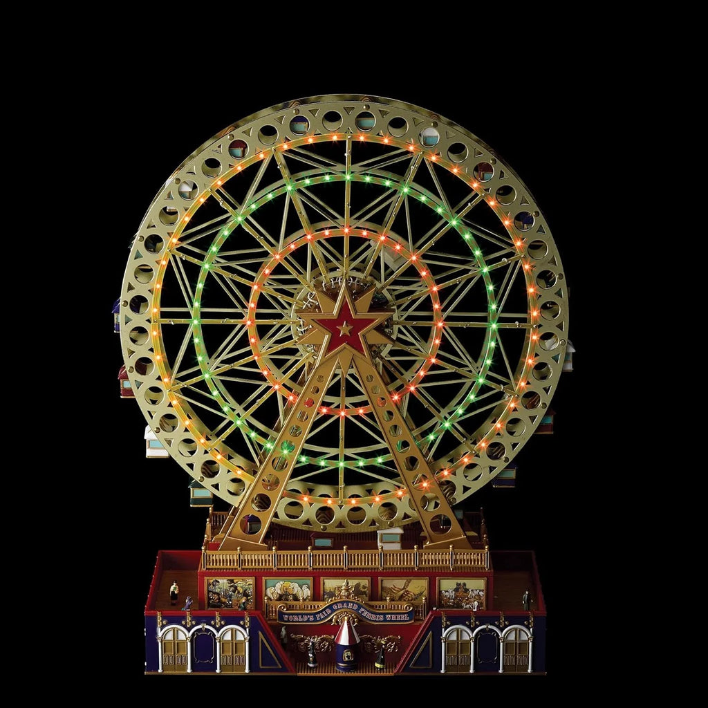 World's Fair Ferris Wheel Musical Animation Indoor Christmas Decor, 15, Gold & Very Merry Carousel Musical Animation Indoor Christmas Decor, 12, Red