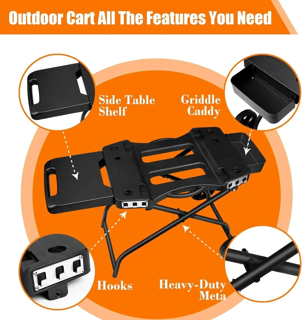 Collapsible Grill Stand for Ninja Woodfire Grill, Traeger, Pit Boss, and 22 Blackstone Griddle