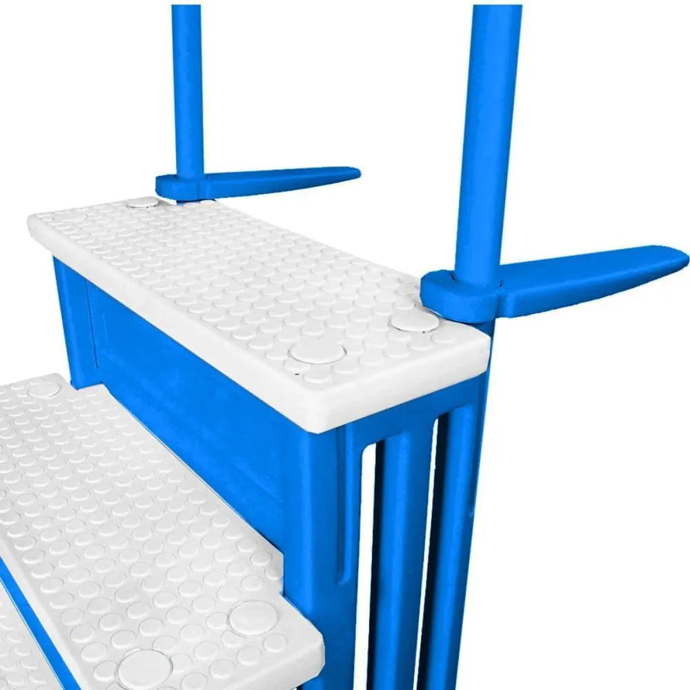 Select Anti-Slip in-Pool Steps | Gray | for Above Ground Swimming Pools | Can Mount to Decks 48 to 54 H | Safety Stairs Capacity Up to 300 lbs