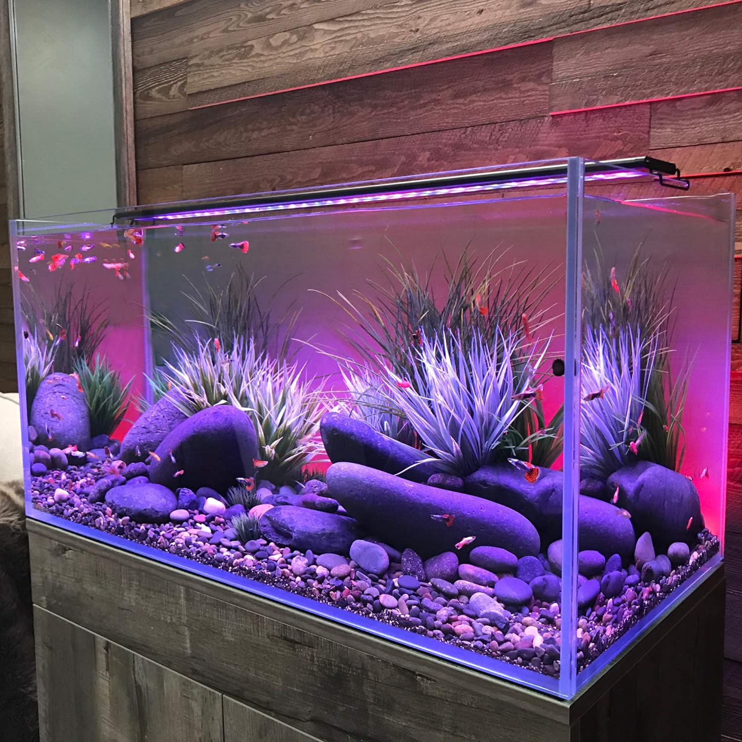 72 Inch Serene Aquarium Visual and Audio Aquatic Experience Kit with LED Aquarium Light, LED Background Light, Frosted Background Film & Speaker for Fish Tank (4028)