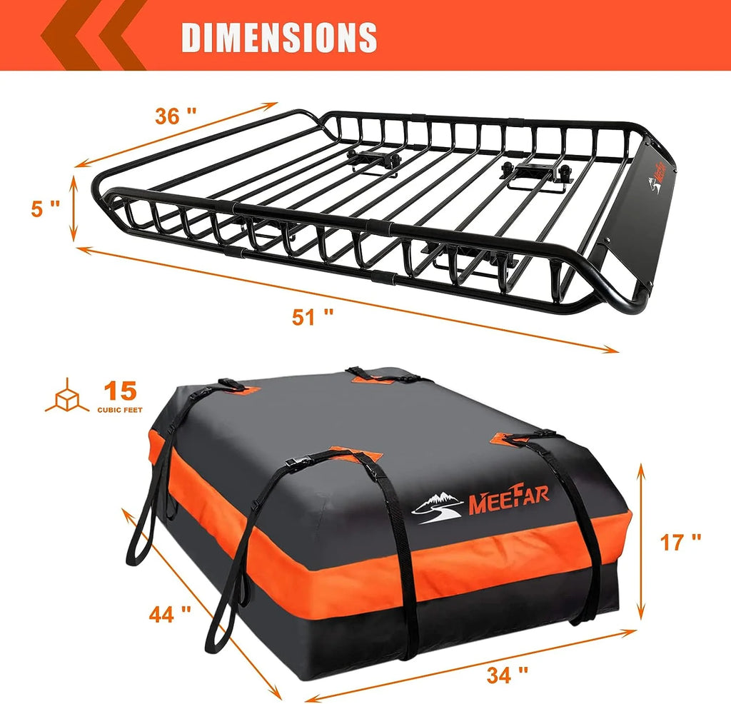 Folding hitch mounted cargo basket 60 With hook stabilizer, net and straps
