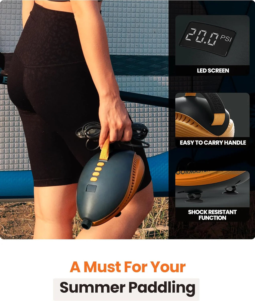 High Pressure Paddle Board Pump Electric Dolphin -Quick Portable SUP Air Pump,Auto-Off &12V DC Car Connector Electric Pump for Inflatable Stand up Paddle Boards,Boats,Inflators