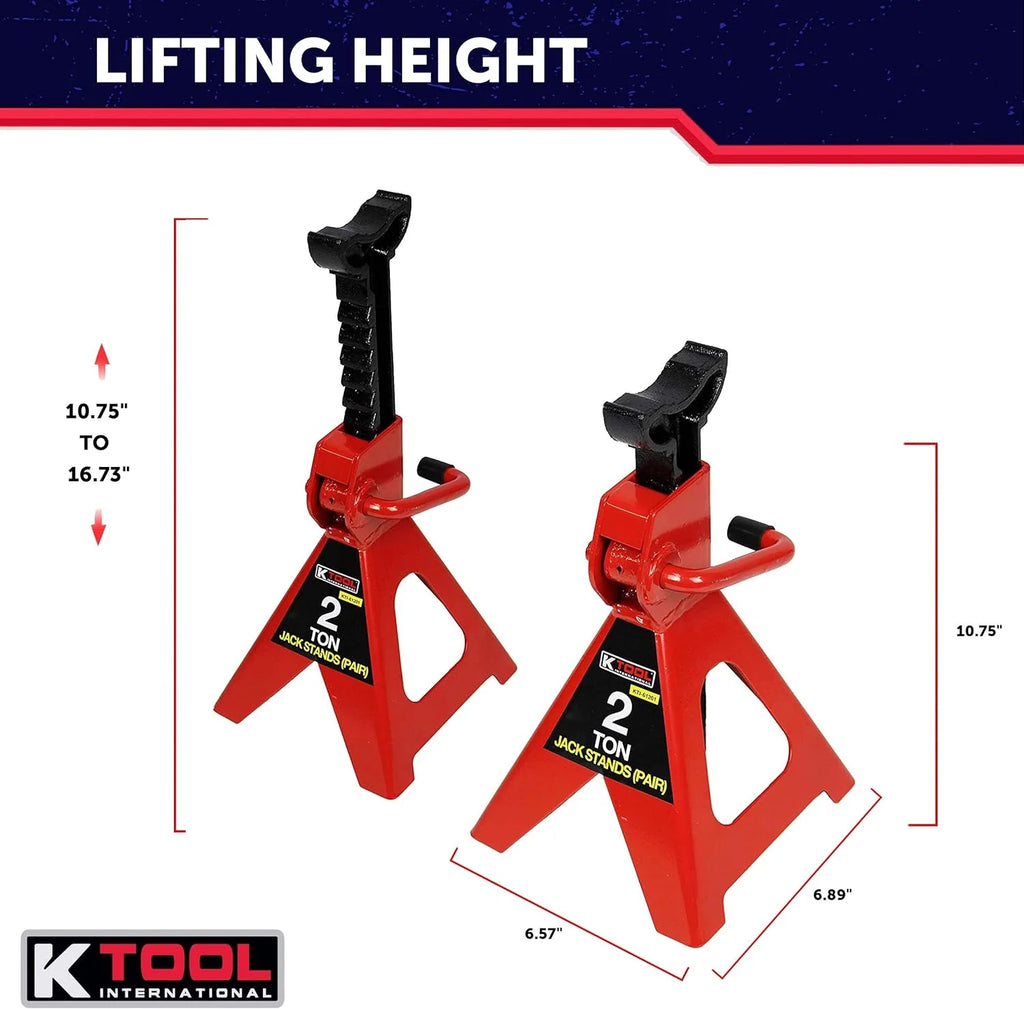HD61222 22 Ton Automotive Jack Stands for Garages, Repair Shops, and DIY, Pin Style, V Shaped Saddle, Heavy Duty Steel Frame, Adjustable Height 11.825- 19.725, Black/Blue, Pair
