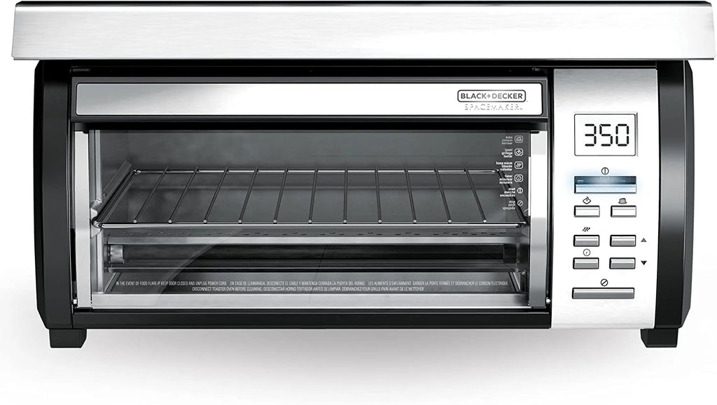 BLACK DECKER SpaceMaker Under Counter Toaster Oven, Digital Controls, Black/Stainless Steel, Fits 9?测?? Pizza or 4 Slices