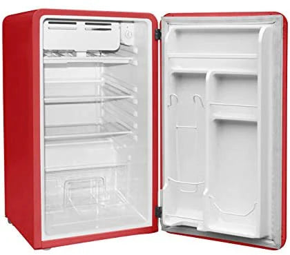FRIGIDAIRE EFR372-BLACK 3.2 Cu Ft Black Retro Compact Rounded Corner Premium Mini Fridge