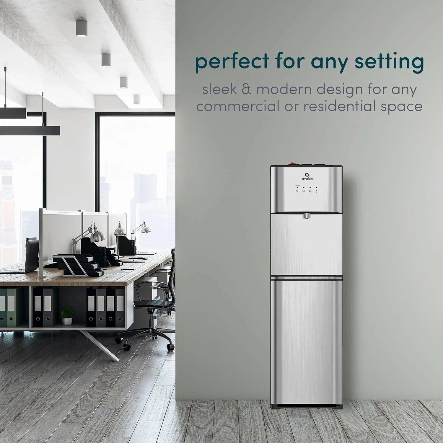 Limited Edition Self Cleaning Water Cooler Water Dispenser - 3 Temperature Settings - Hot, Cold & Room Water, Durable Stainless Steel Construction, Bottom Loading - UL Listed-Avalon