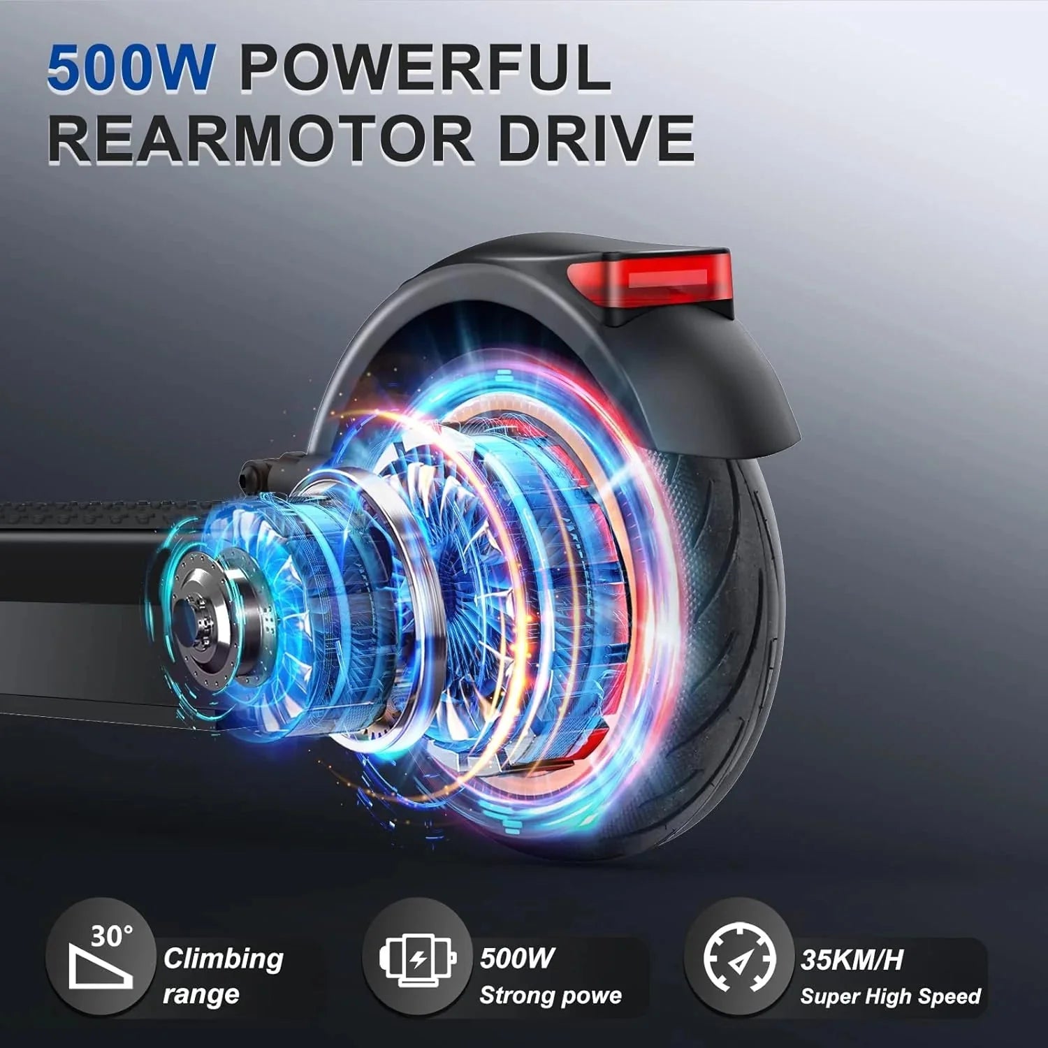 Electric Scooter - 8.5 Solid Tires, 350W Motor, Up to 19 MPH and 21-23 Miles Long-Range Portable Foldable Commuting Scooter for Adults with Double Braking System and App
