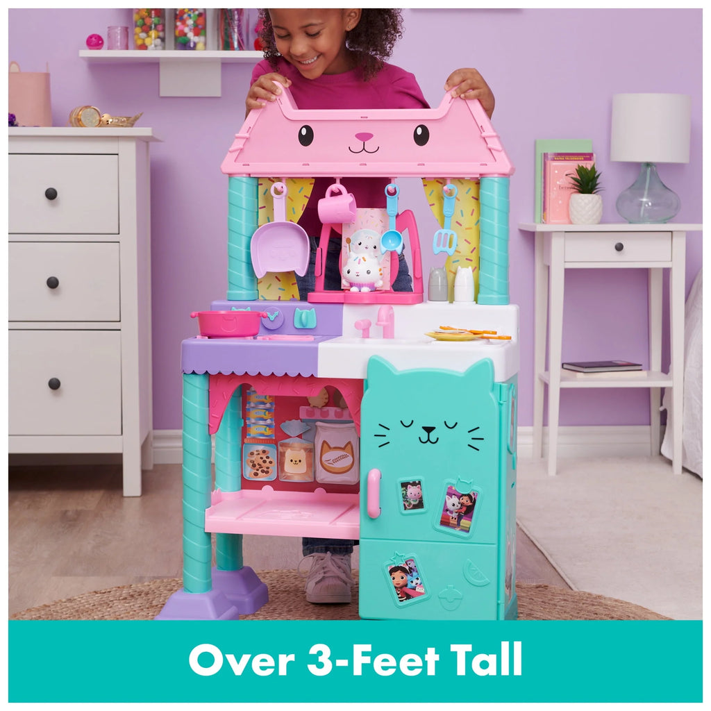 Gabby's Dollhouse Cakey Cat Kitchen Set for Kids, 3ft Tall Play Kitchen with Sounds & Accessories