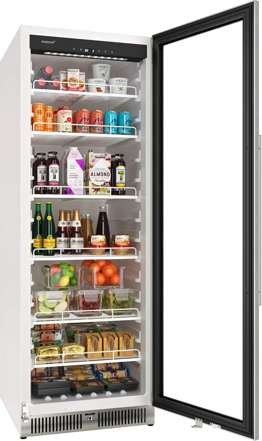 EdgeStar VBM101 22 Wide 10.1 Cu. Ft. Commercial Beverage Merchandiser – Stainless Steel, Temp Alarm, Reversible Door