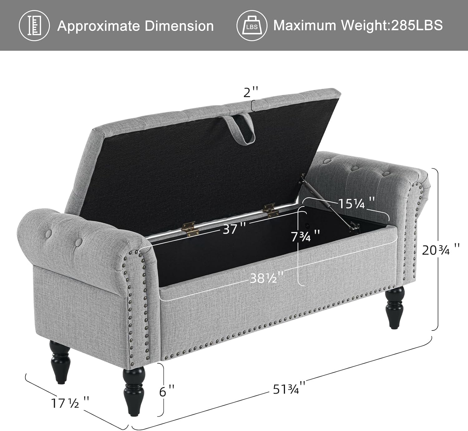 Furniliving Modern Storage Ottoman Bench, Sherpa Ottoman End of Bed Bench with Solid Wood Legs Upholstered Ottoman Benches with Storage Indoor Bench for Living Room with Rolled Arm, Entryway, White