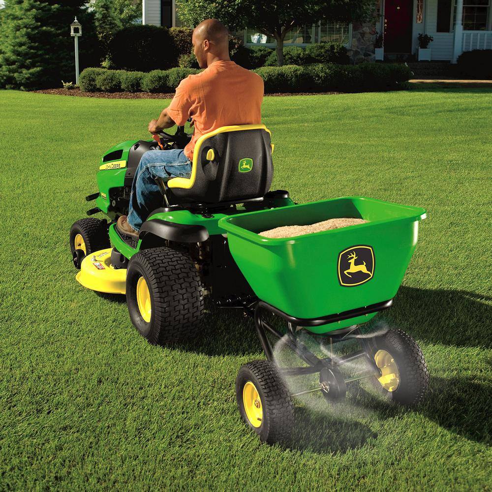 175 lb Tow-Behind Broadcast Spreader, Rustproof Poly Hopper, Universal Fit