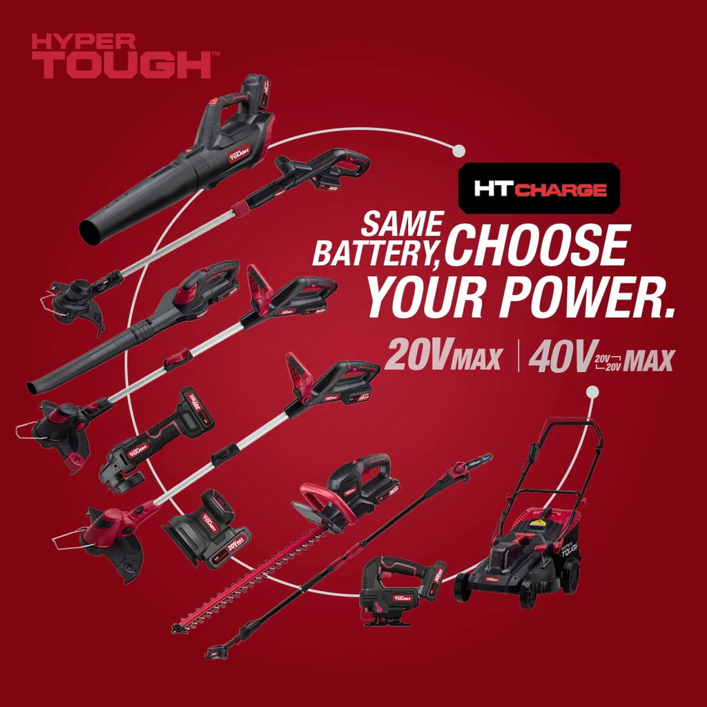 Hyper Tough 20V Max 22-inch Cordless Battery Powered Hedge Trimmer, HT21-401-003-07