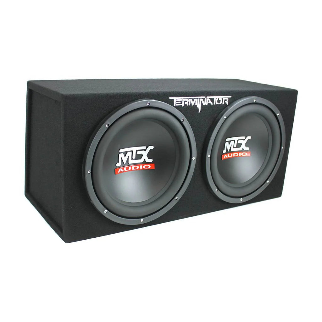 MTX TNE212D 12 1200W Dual Loaded Subwoofer Box + 1500W Amplifier + Capacitor