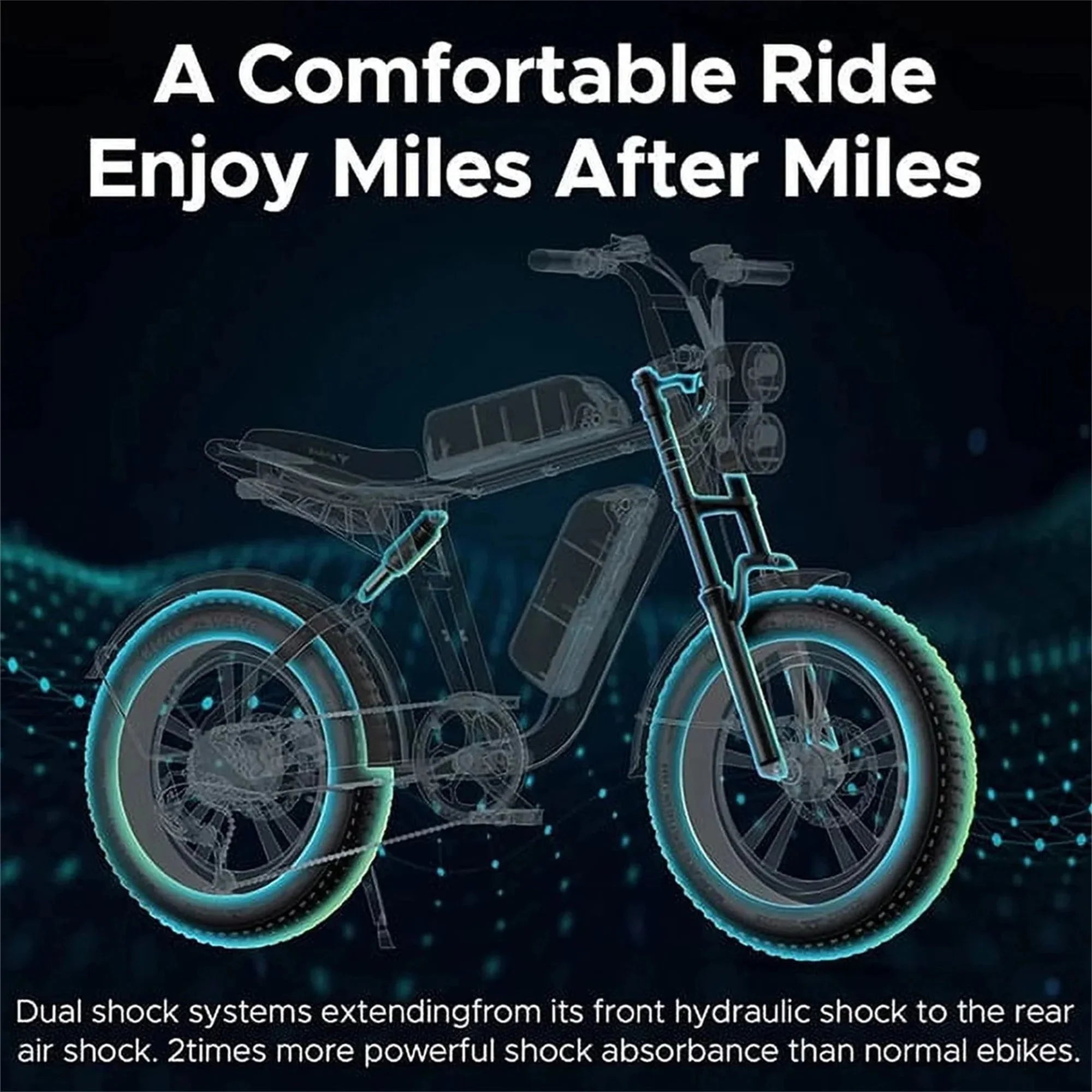 AKEZ Electric Bike for Adults - 1000W 28mph Moped Ebike with 48V 13A Removable Battery, Up to 94 Miles All Terrain Off Road E-Bike with 20*4.0 Fat Tire,Full Suspension,7-Speed UL Certified