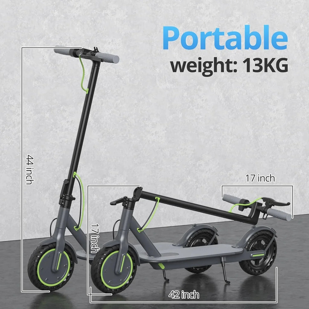 Electric Scooter - 8.5 Solid Tires, 350W Motor, Up to 19 MPH and 21-23 Miles Long-Range Portable Foldable Commuting Scooter for Adults with Double Braking System and App