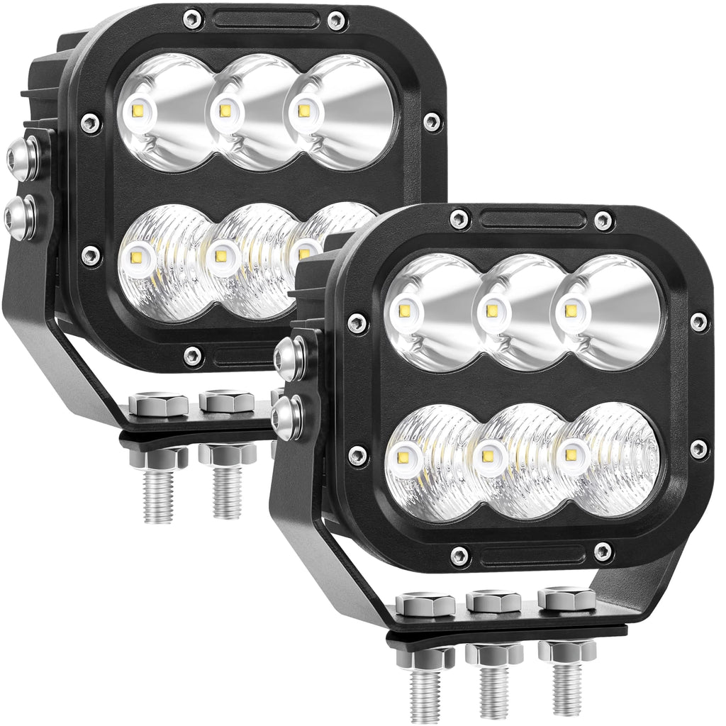 LED Off-road light, IP68 LED Off-road driving 5-inch LED tractor Working Light 120W 10000lm Assisted driving fog light Combination beam Heavy-duty car Boat ATV RV Pickup 12V 24V, a pair