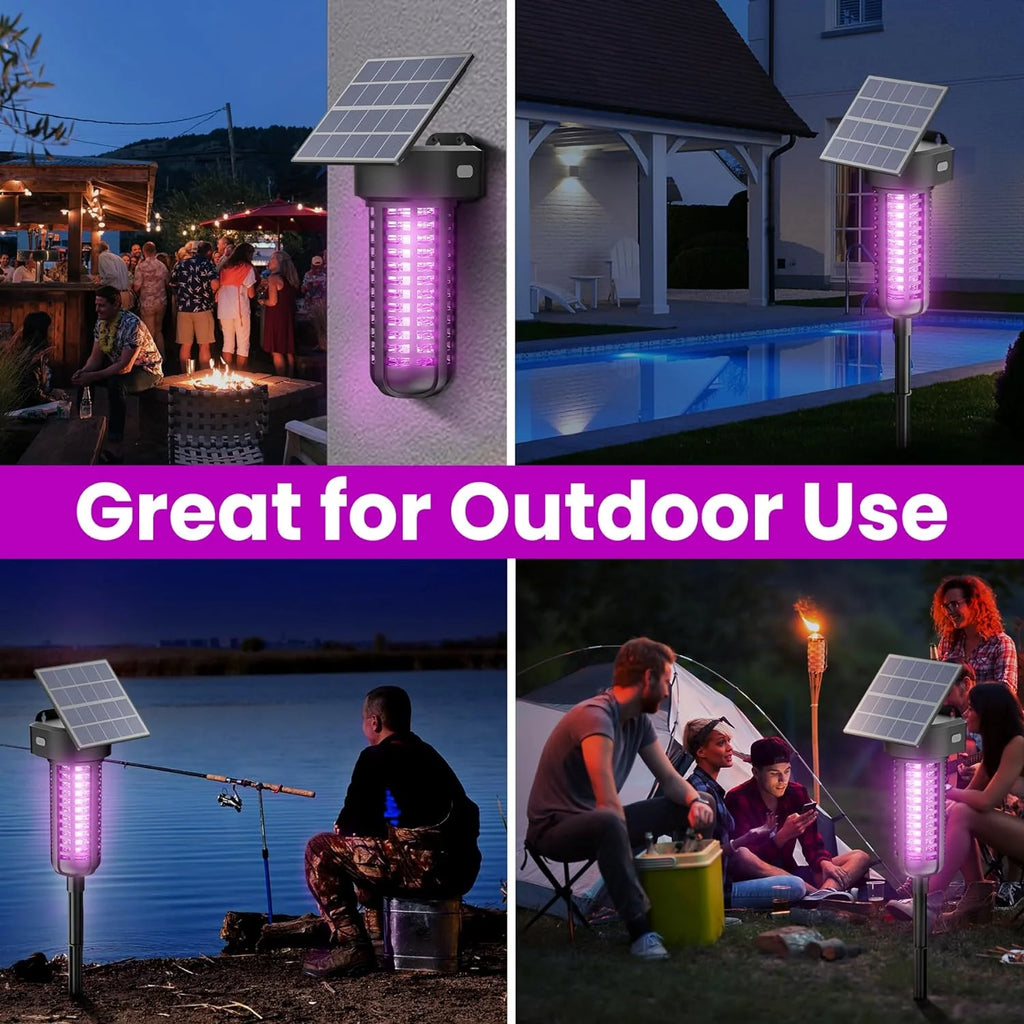 Solar Bug Zapper Outdoor Mosquito Trap Killer Mosquito Killer LampCordless & Rechargeable Fly Zapper Mosquito Catcher Lamp Decor Light for Patio Garden