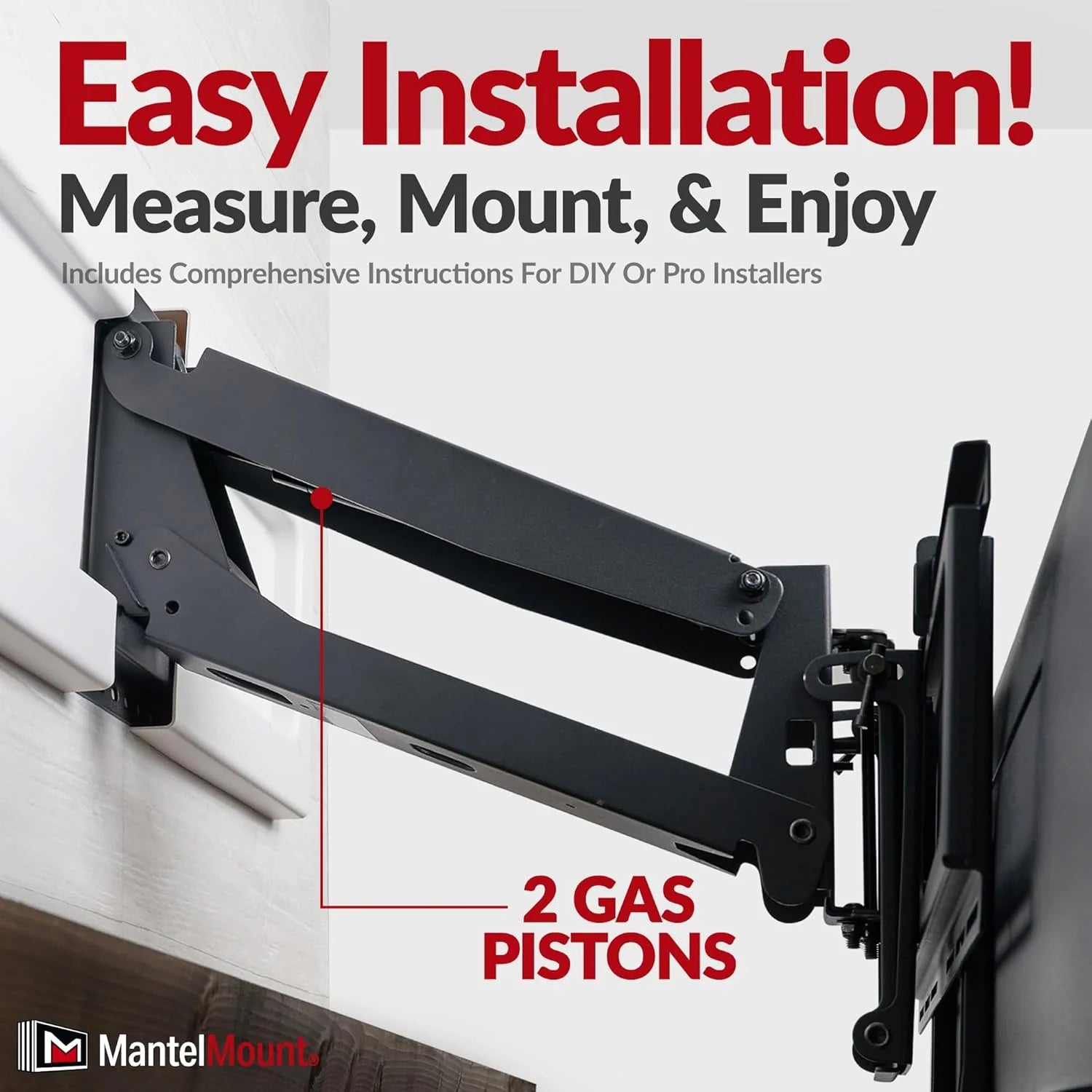 MantelMount MM540 Fireplace TV Mount, 40–80, Auto-Straightening