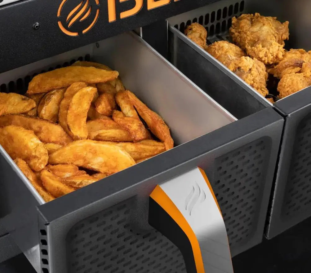??Clearance Sale??Blackstone 2-Burner 28 Griddle with Electric Air Fryer and Hood