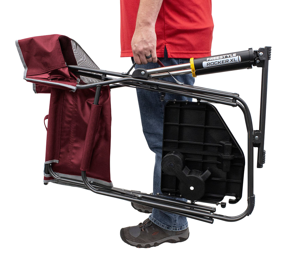 GCI Outdoor Freestyle Rocker XL Folding Rocking Chair with Side Table, Supports 250 lbs, Portable for Camping