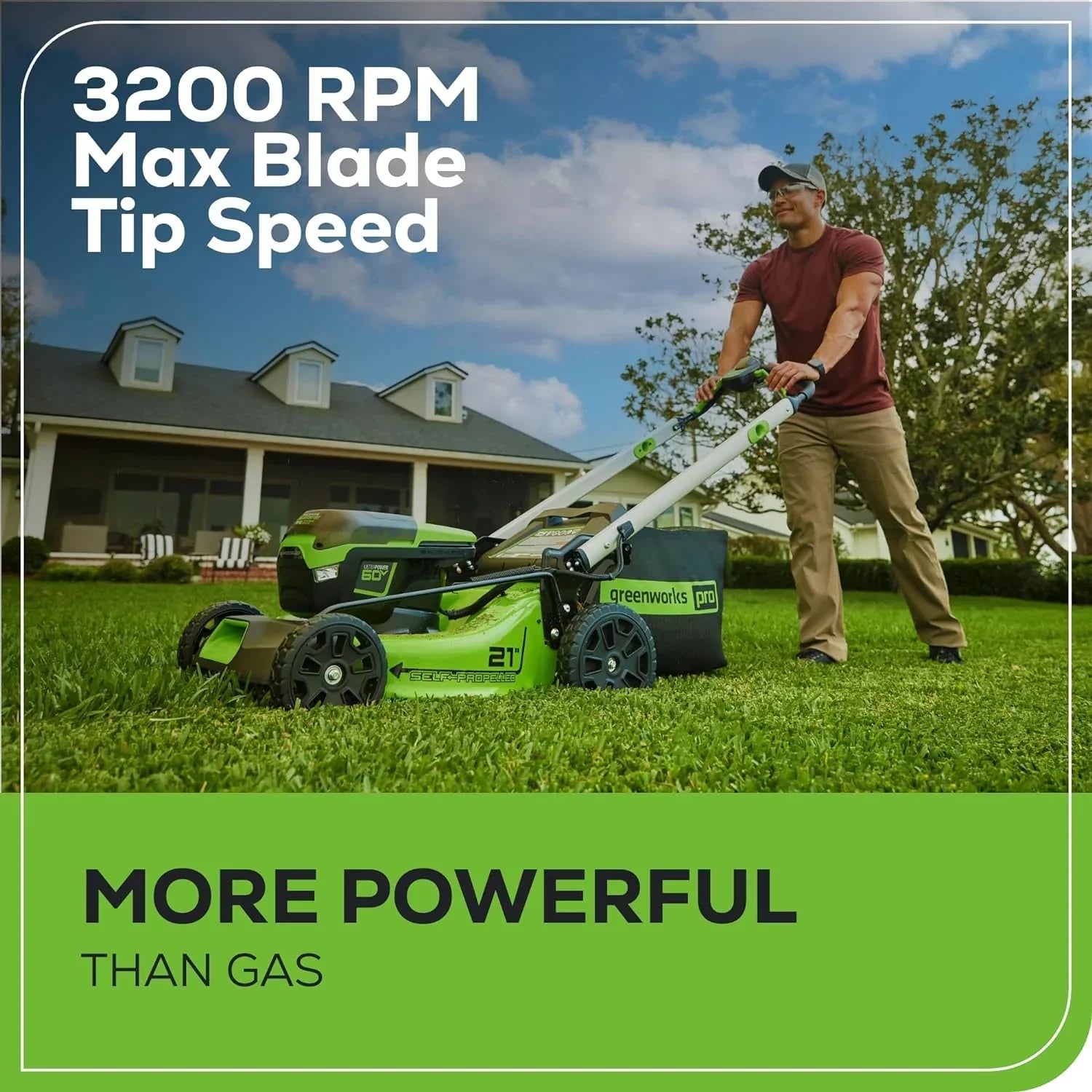 60V 21?? Cordless (Self-Propelled) Lawn Mower , 2 x 4.0Ah Batteries and Dual Port Rapid Charger