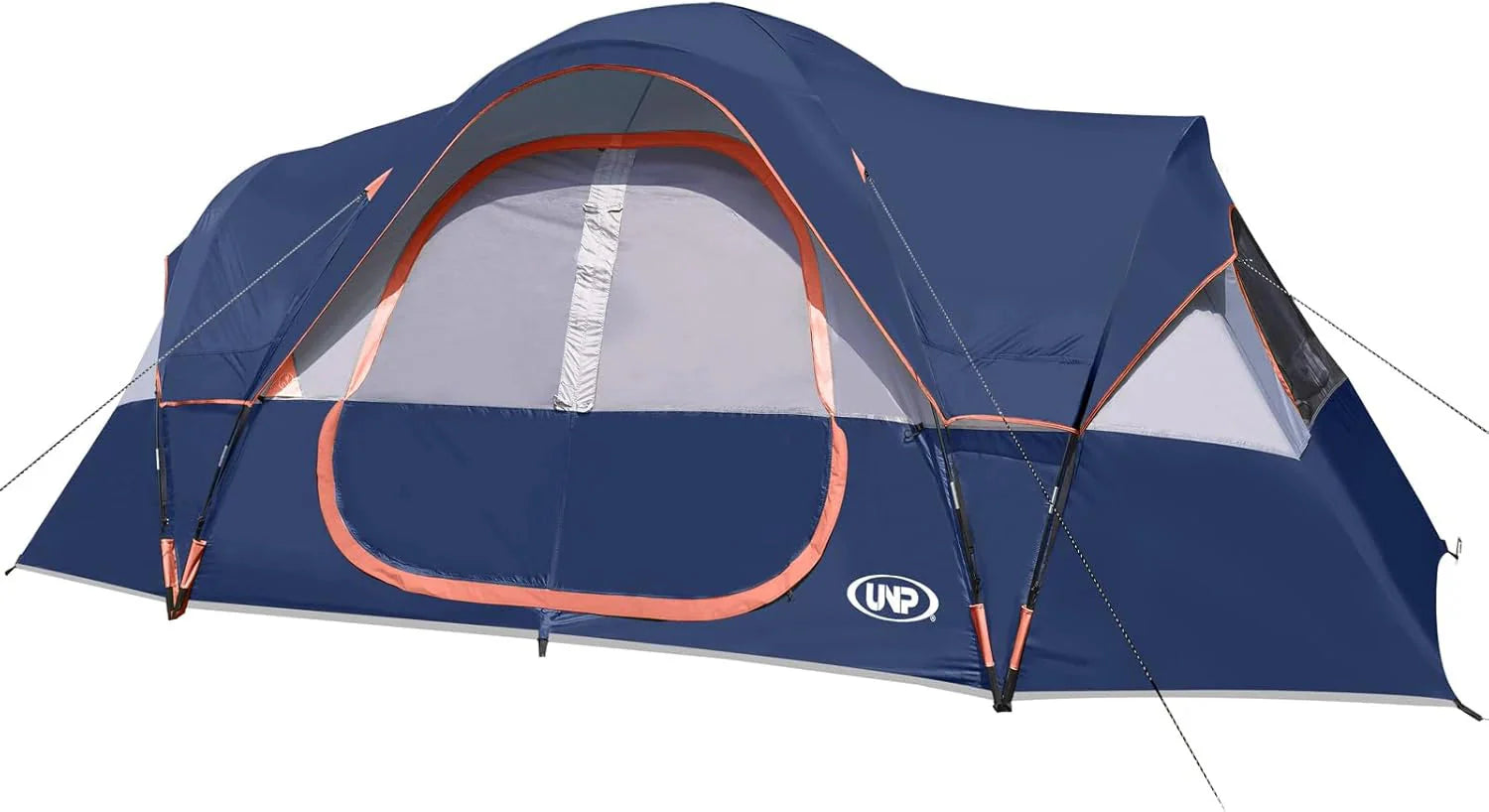 UNP Camping Tent 10-Person-Family Tents, Parties, Music Festival Tent, Big, Easy Up, 5 Large Mesh Windows, Double Layer, 2 Room, Waterproof, Weather Resistant, 18ft x 9ft x78in