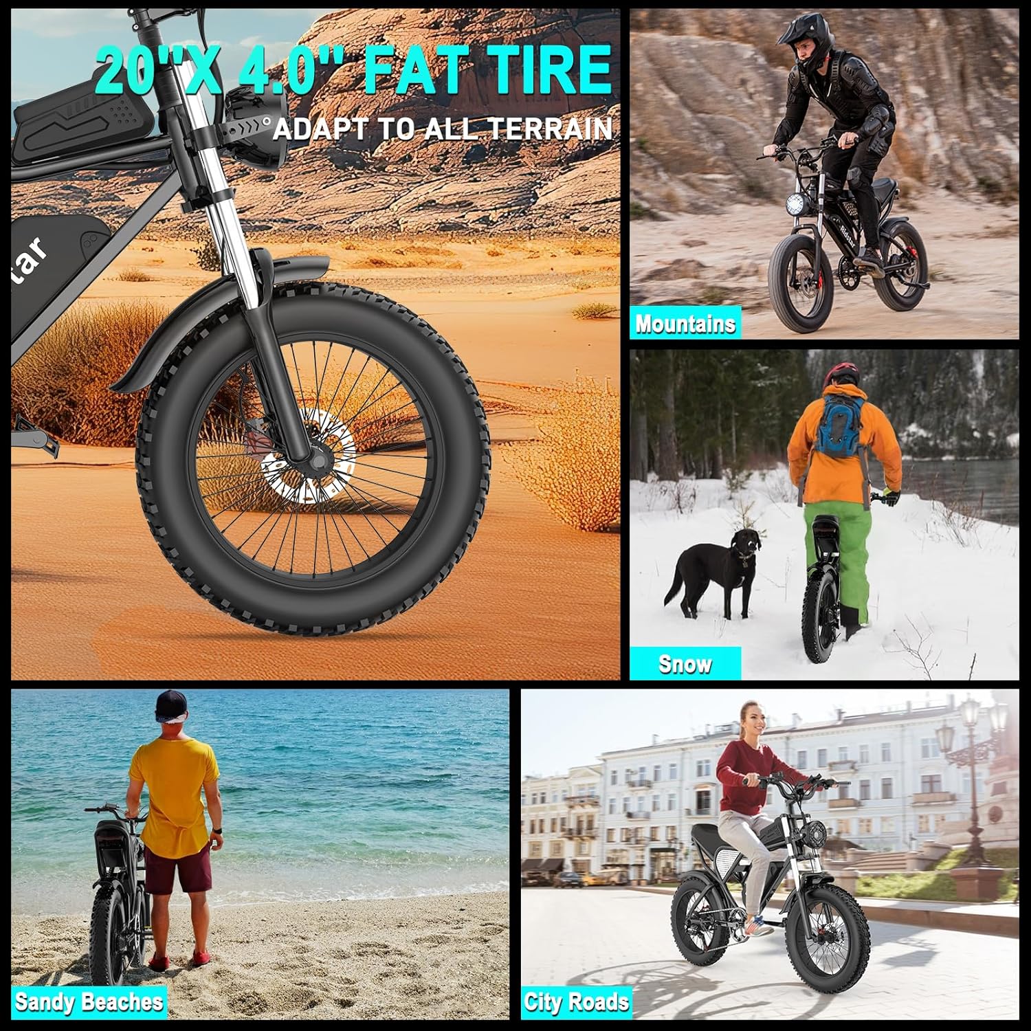 Electric Bike Q20, 2000W, 37Mph, 20 Fat Tires