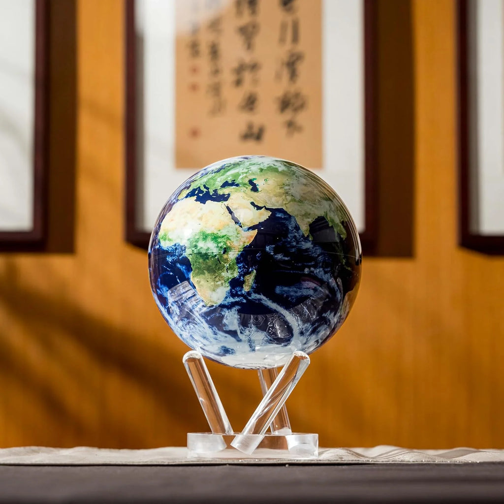 MOVA 4.5 Self-Rotating Globe Earth with Clouds, Light Powered