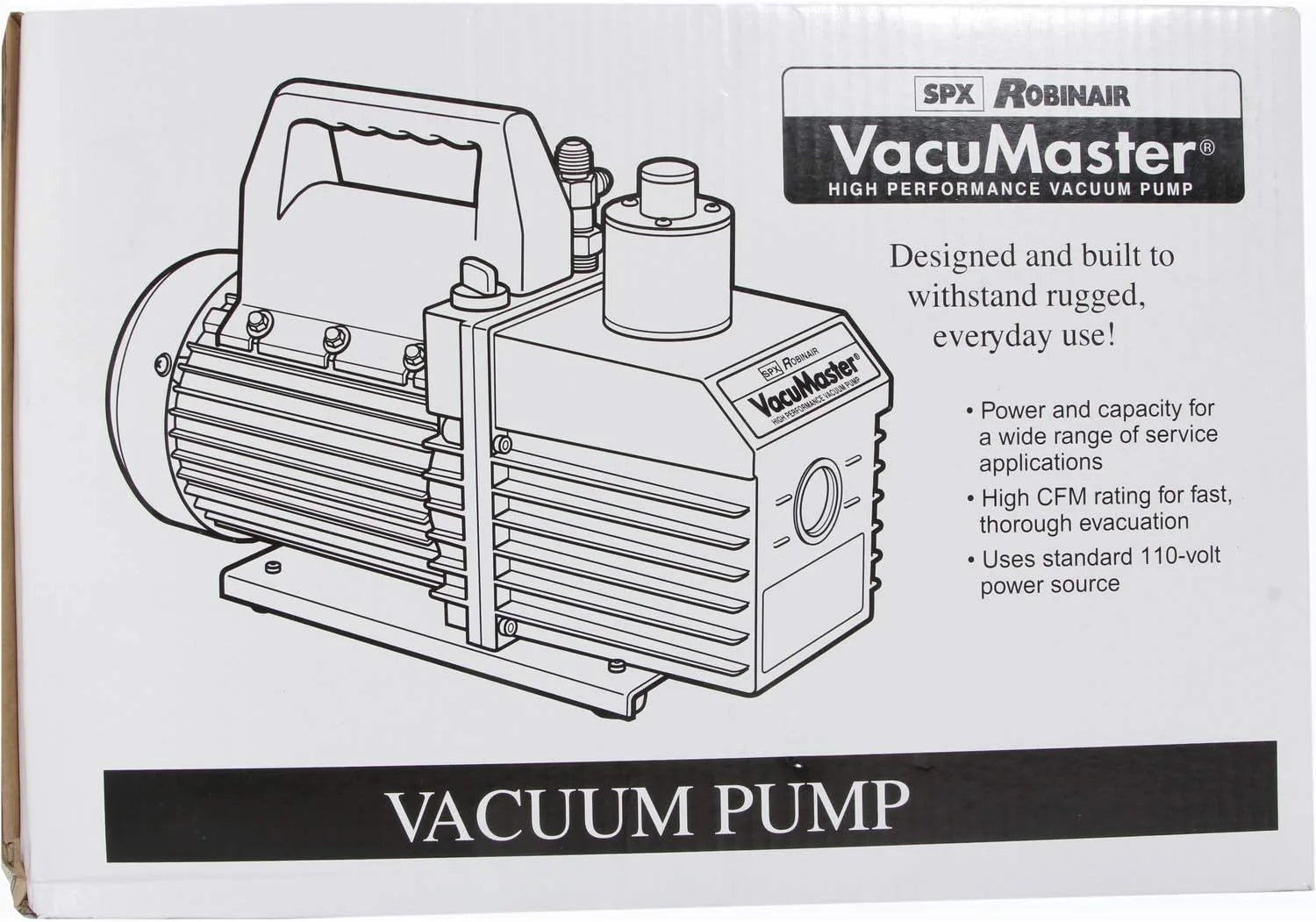 VacuMaster Economy Vacuum Pump - 2-Stage, 8 CFM, CHROME,Red/Silver