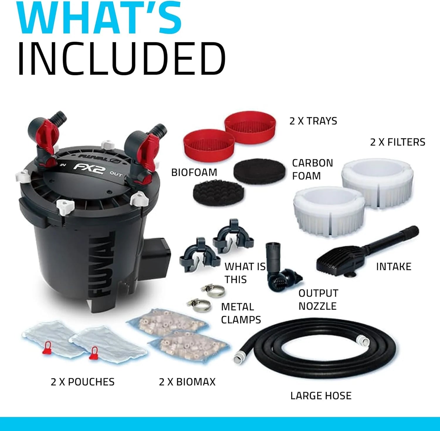 FX6 High Performance Aquarium Filter, Canister Filter for Aquariums up to 400 Gal.