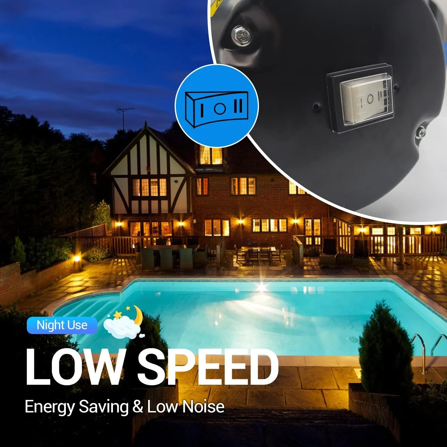 1.5 HP Pool Pump, 7500 GPH Swimming Pool Pump, 115V/230V Dual Voltage Pool Pump,1100 W Above Ground Pool Pump with Strainer Basket and Drain Plug